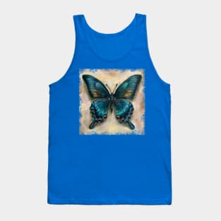 Blue butterfly, oil painting on canvas. Tank Top